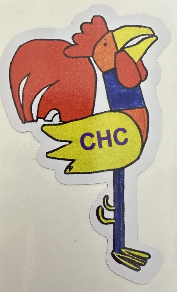 Big Metal Chicken Sticker!